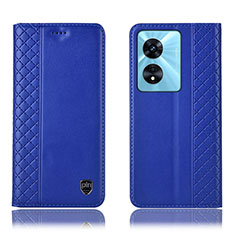 Handytasche Stand Schutzhülle Flip Leder Hülle H10P für Oppo A18 Blau