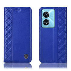 Handytasche Stand Schutzhülle Flip Leder Hülle H10P für Oppo A1x 5G Blau