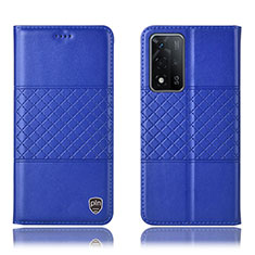 Handytasche Stand Schutzhülle Flip Leder Hülle H10P für Oppo A93s 5G Blau