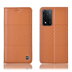 Handytasche Stand Schutzhülle Flip Leder Hülle H10P für Oppo A93s 5G Orange