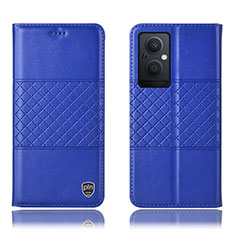 Handytasche Stand Schutzhülle Flip Leder Hülle H10P für Oppo A96 5G Blau