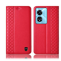 Handytasche Stand Schutzhülle Flip Leder Hülle H10P für Oppo A97 5G Rot