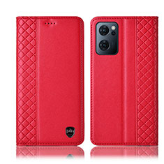 Handytasche Stand Schutzhülle Flip Leder Hülle H10P für Oppo Find X5 Lite 5G Rot