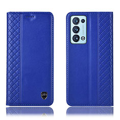 Handytasche Stand Schutzhülle Flip Leder Hülle H10P für Oppo Reno6 Pro 5G Blau