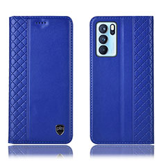 Handytasche Stand Schutzhülle Flip Leder Hülle H10P für Oppo Reno6 Pro 5G India Blau