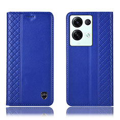 Handytasche Stand Schutzhülle Flip Leder Hülle H10P für Oppo Reno8 Pro 5G Blau