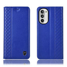 Handytasche Stand Schutzhülle Flip Leder Hülle H11P für Motorola Moto Edge (2022) 5G Blau