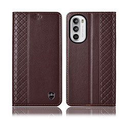 Handytasche Stand Schutzhülle Flip Leder Hülle H11P für Motorola Moto Edge (2022) 5G Braun