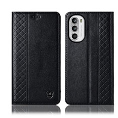 Handytasche Stand Schutzhülle Flip Leder Hülle H11P für Motorola Moto Edge (2022) 5G Schwarz