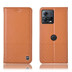 Handytasche Stand Schutzhülle Flip Leder Hülle H11P für Motorola Moto Edge 30 Fusion 5G Orange