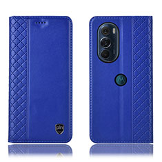 Handytasche Stand Schutzhülle Flip Leder Hülle H11P für Motorola Moto Edge 30 Pro 5G Blau