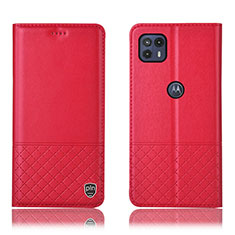 Handytasche Stand Schutzhülle Flip Leder Hülle H11P für Motorola Moto G50 5G Rot