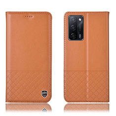 Handytasche Stand Schutzhülle Flip Leder Hülle H11P für Oppo A53s 5G Orange