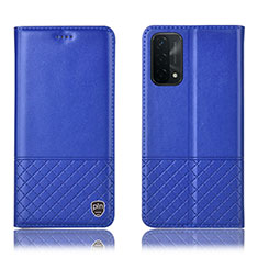 Handytasche Stand Schutzhülle Flip Leder Hülle H11P für Oppo A54 5G Blau