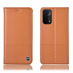 Handytasche Stand Schutzhülle Flip Leder Hülle H11P für Oppo A54 5G Orange