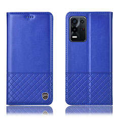 Handytasche Stand Schutzhülle Flip Leder Hülle H11P für Oppo K9X 5G Blau