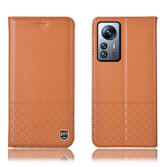 Handytasche Stand Schutzhülle Flip Leder Hülle H11P für Xiaomi Mi 12S Pro 5G Orange