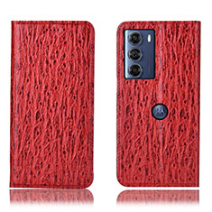 Handytasche Stand Schutzhülle Flip Leder Hülle H15P für Motorola Moto Edge S30 5G Rot
