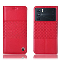 Handytasche Stand Schutzhülle Flip Leder Hülle H15P für Oppo K9 Pro 5G Rot