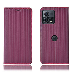 Handytasche Stand Schutzhülle Flip Leder Hülle H16P für Motorola Moto Edge 30 Fusion 5G Violett