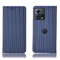 Handytasche Stand Schutzhülle Flip Leder Hülle H16P für Motorola Moto S30 Pro 5G Blau