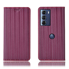 Handytasche Stand Schutzhülle Flip Leder Hülle H18P für Motorola Moto Edge S30 5G Violett