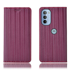 Handytasche Stand Schutzhülle Flip Leder Hülle H18P für Motorola Moto G31 Violett