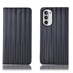 Handytasche Stand Schutzhülle Flip Leder Hülle H18P für Motorola Moto G71s 5G Schwarz