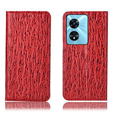 Handytasche Stand Schutzhülle Flip Leder Hülle H18P für Oppo A1 5G Rot