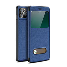 Handytasche Stand Schutzhülle Flip Leder Hülle H19 für Apple iPhone 13 Pro Max Blau