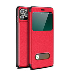 Handytasche Stand Schutzhülle Flip Leder Hülle H19 für Apple iPhone 15 Pro Max Rot