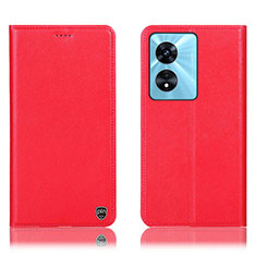 Handytasche Stand Schutzhülle Flip Leder Hülle H21P für Oppo A1 5G Rot