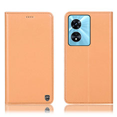 Handytasche Stand Schutzhülle Flip Leder Hülle H21P für Oppo A1x 5G Orange