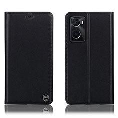 Handytasche Stand Schutzhülle Flip Leder Hülle H21P für Oppo A36 Schwarz