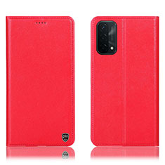 Handytasche Stand Schutzhülle Flip Leder Hülle H21P für Oppo A54 5G Rot