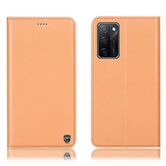 Handytasche Stand Schutzhülle Flip Leder Hülle H21P für Oppo A55S 5G Orange