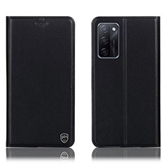 Handytasche Stand Schutzhülle Flip Leder Hülle H21P für Oppo A55S 5G Schwarz