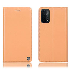 Handytasche Stand Schutzhülle Flip Leder Hülle H21P für Oppo A74 5G Orange