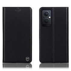 Handytasche Stand Schutzhülle Flip Leder Hülle H21P für Oppo A96 5G Schwarz