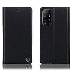 Handytasche Stand Schutzhülle Flip Leder Hülle H21P für Oppo F19 Pro+ Plus 5G Schwarz