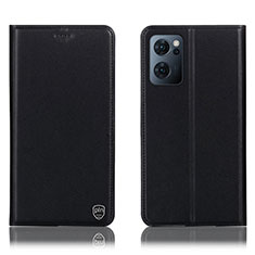 Handytasche Stand Schutzhülle Flip Leder Hülle H21P für Oppo Find X5 Lite 5G Schwarz