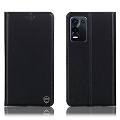 Handytasche Stand Schutzhülle Flip Leder Hülle H21P für Oppo K9X 5G Schwarz