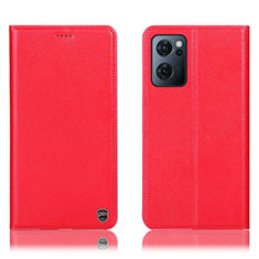 Handytasche Stand Schutzhülle Flip Leder Hülle H21P für Oppo Reno7 5G Rot