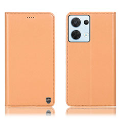 Handytasche Stand Schutzhülle Flip Leder Hülle H21P für Oppo Reno9 5G Orange