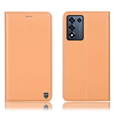 Handytasche Stand Schutzhülle Flip Leder Hülle H21P für Realme Q3s 5G Orange