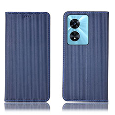 Handytasche Stand Schutzhülle Flip Leder Hülle H23P für Oppo A1 5G Blau