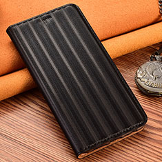 Handytasche Stand Schutzhülle Flip Leder Hülle H23P für Xiaomi Redmi Note 9 Schwarz