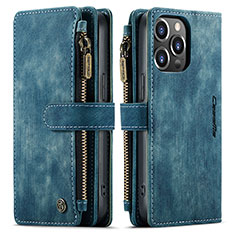 Handytasche Stand Schutzhülle Flip Leder Hülle H27 für Apple iPhone 13 Pro Blau