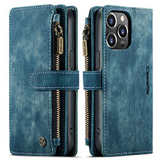 Handytasche Stand Schutzhülle Flip Leder Hülle H27 für Apple iPhone 14 Pro Blau