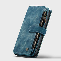 Handytasche Stand Schutzhülle Flip Leder Hülle H27 für Apple iPhone 15 Blau